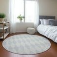 thumbnail image 1 of Addison Rugs Chantille Indoor/Outdoor Transitional Diamonds Silver Washable Round Rug, 8' x 8', 1 of 6