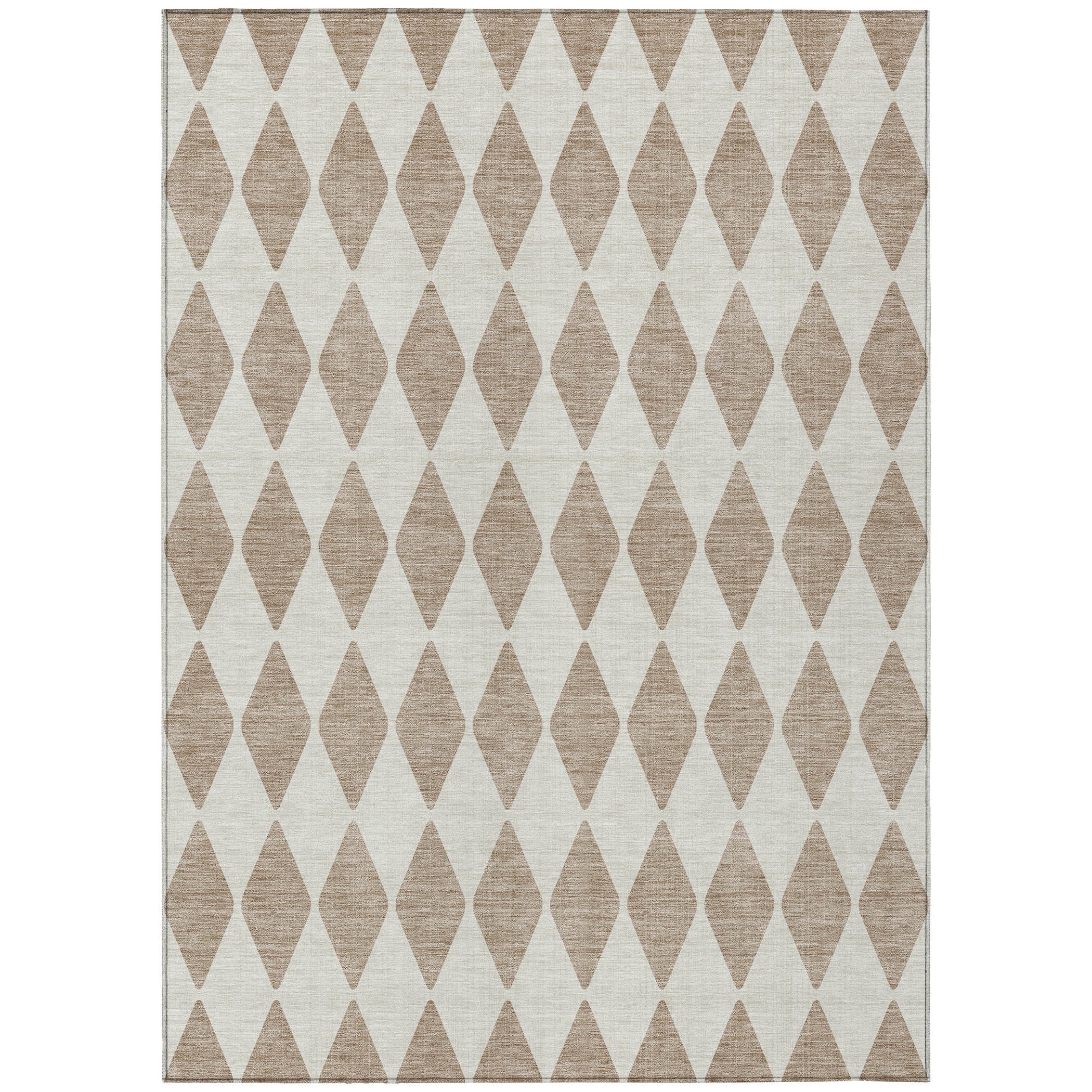 Taupe Diamond Pattern Synthetic 9' x 12' Reversible Area Rug