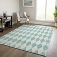 thumbnail image 1 of Addison Rugs Chantille Indoor/Outdoor Transitional Diamonds Teal Washable Rectangle Rug, 5' x 7'6", 1 of 6