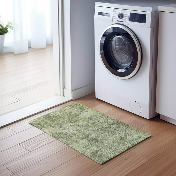 Addison Rugs Chantille Indoor/Outdoor Transitional Lattice Aloe Washable Rectangle Rug, 1'8" x 2'6"
