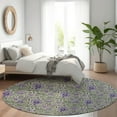 thumbnail image 1 of Addison Rugs Chantille Indoor/Outdoor Transitional Floral Olive Washable Round Rug, 8' x 8', 1 of 5