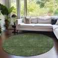 thumbnail image 1 of Addison Rugs Chantille Indoor/Outdoor Transitional Floral Olive Washable Round Rug, 8' x 8', 1 of 6