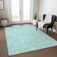 thumbnail image 1 of Addison Rugs Chantille Indoor/Outdoor Transitional Floral Aqua Washable Rectangle Rug, 5' x 7'6", 1 of 6