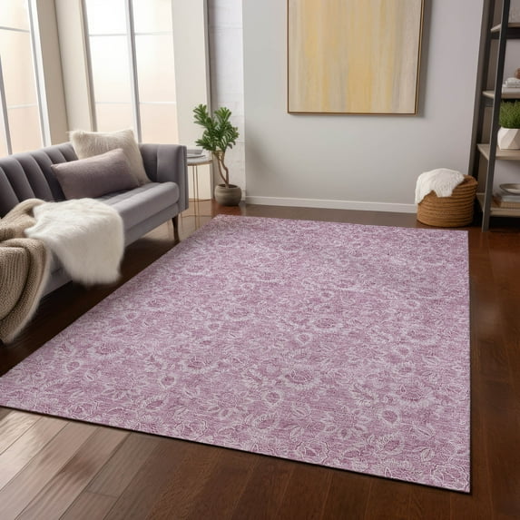 Addison Rugs Chantille Indoor/Outdoor Transitional Floral Blush Washable Rectangle Rug, 2'6" x 3'10"