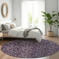 thumbnail image 1 of Addison Rugs Chantille Indoor/Outdoor Transitional Floral Eggplant Washable Round Rug, 8' x 8', 1 of 6