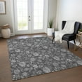 thumbnail image 1 of Addison Rugs Chantille Indoor/Outdoor Transitional Floral Gray Washable Rectangle Rug, 9' x 12', 1 of 6