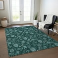 thumbnail image 1 of Addison Rugs Chantille Indoor/Outdoor Transitional Floral Teal Washable Rectangle Rug, 8' x 10', 1 of 6