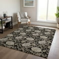 thumbnail image 1 of Addison Rugs Chantille Indoor/Outdoor Transitional Floral Black Washable Rectangle Rug, 9' x 12', 1 of 6