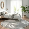 thumbnail image 1 of Addison Rugs Chantille Indoor/Outdoor Transitional Floral Gray Washable Round Rug, 8' x 8', 1 of 6