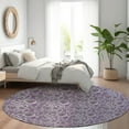 thumbnail image 1 of Addison Rugs Chantille Indoor/Outdoor Transitional Floral Purple Washable Round Rug, 8' x 8', 1 of 6