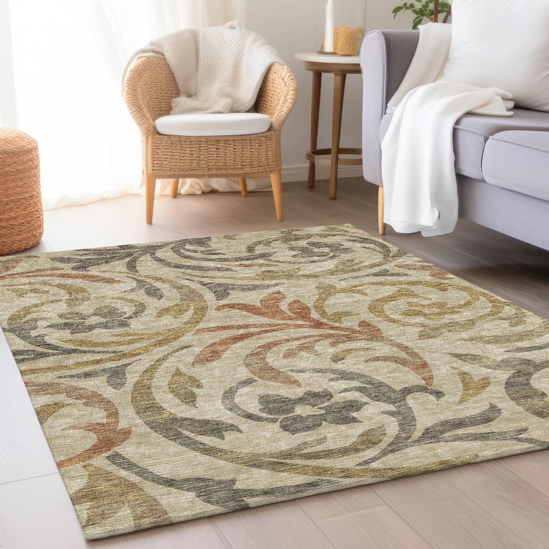 Addison Rugs Chantille Indoor/Outdoor Transitional Swirls Beige ...