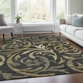 thumbnail image 1 of Addison Rugs Chantille Indoor/Outdoor Transitional Swirls Black Washable Rectangle Rug, 8' x 10', 1 of 6