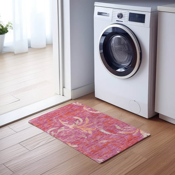 Addison Rugs Chantille Indoor/Outdoor Transitional Swirls Blush Washable Rectangle Rug, 1'8" x 2'6"