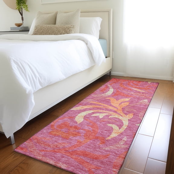 Addison Rugs Chantille Indoor/Outdoor Transitional Swirls Blush Washable Runner Rug, 2'3" x 7'6"