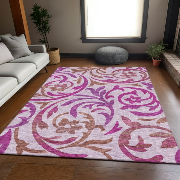 Addison Rugs Chantille Indoor/Outdoor Transitional Swirls Lavender Washable Rectangle Rug, 3' x 5'
