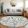thumbnail image 1 of Addison Rugs Chantille Indoor/Outdoor Transitional Swirls White Washable Round Rug, 8' x 8', 1 of 6