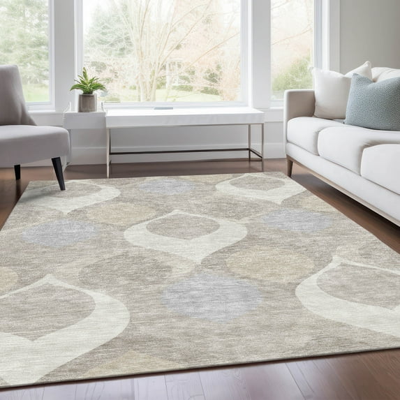 Addison Rugs Chantille Indoor/Outdoor Transitional Mid-century Modern Ivory Washable Rectangle Rug, 8' x 10'