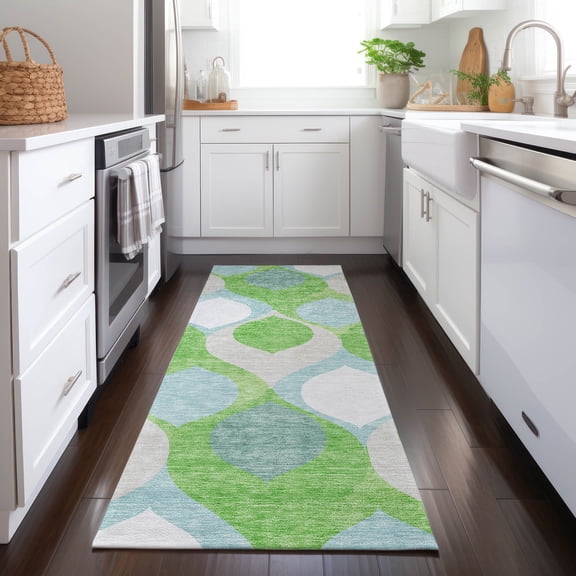 Addison Rugs Chantille Indoor/Outdoor Transitional Mid-century Modern Lime Washable Runner Rug, 2'3" x 7'6"