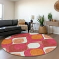 thumbnail image 1 of Addison Rugs Chantille Indoor/Outdoor Transitional Mid-century Modern Pink Washable Round Rug, 8' x 8', 1 of 6