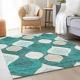 thumbnail image 1 of Addison Rugs Chantille Indoor/Outdoor Transitional Mid-century Modern Teal Washable Rectangle Rug, 8' x 10', 1 of 6