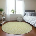 thumbnail image 1 of Addison Rugs Chantille Indoor/Outdoor Transitional Squares Yellow Washable Round Rug, 8' x 8', 1 of 6