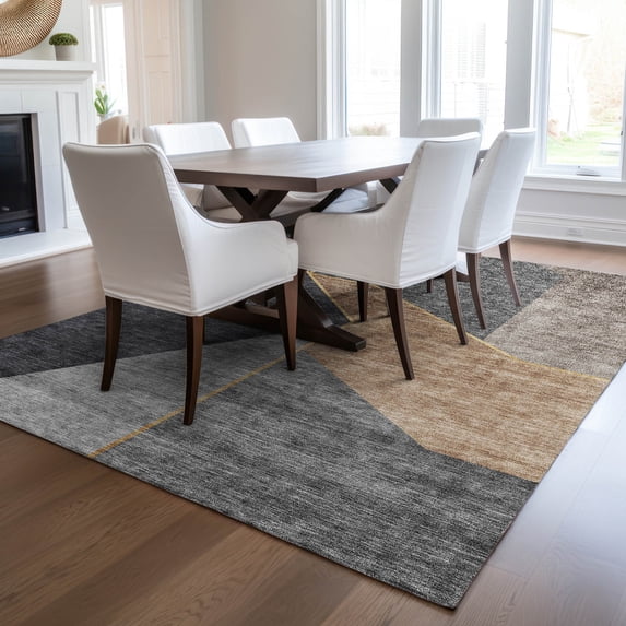 Addison Rugs Chantille Indoor/Outdoor Transitional Modern Charcoal Washable Rectangle Rug, 10' x 14'
