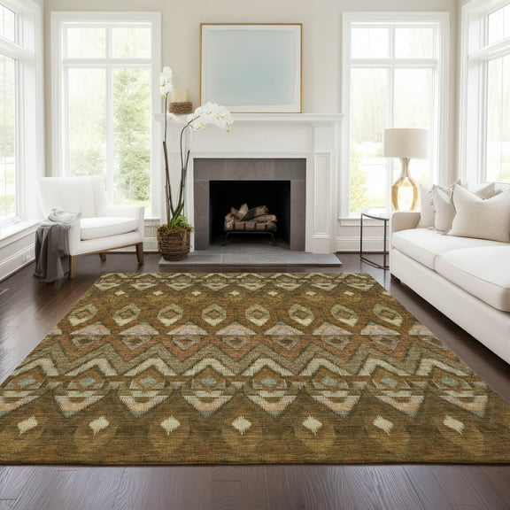 Addison Rugs Chantille Indoor/Outdoor Transitional Southwest Brown Washable Rectangle Rug, 3' x 5'