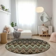 thumbnail image 1 of Addison Rugs Chantille Indoor/Outdoor Transitional Southwest Taupe Washable Round Rug, 8' x 8', 1 of 5