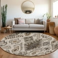 thumbnail image 1 of Addison Rugs Chantille Indoor/Outdoor Transitional Moroccan Brown Washable Round Rug, 8' x 8', 1 of 6