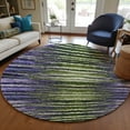 thumbnail image 1 of Addison Rugs Chantille Indoor/Outdoor Traditional Stripes Purple Washable Round Rug, 8' x 8', 1 of 6