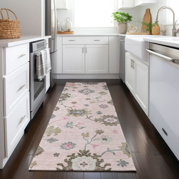 Addison Rugs Chantille Indoor/Outdoor Traditional Oushak Pink Washable Runner Rug, 2'3" x 7'6"