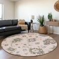 thumbnail image 1 of Addison Rugs Chantille Indoor/Outdoor Traditional Oushak Pink Washable Round Rug, 8' x 8', 1 of 6