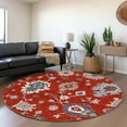 thumbnail image 1 of Addison Rugs Chantille Indoor/Outdoor Traditional Oushak Red Washable Round Rug, 8' x 8', 1 of 6