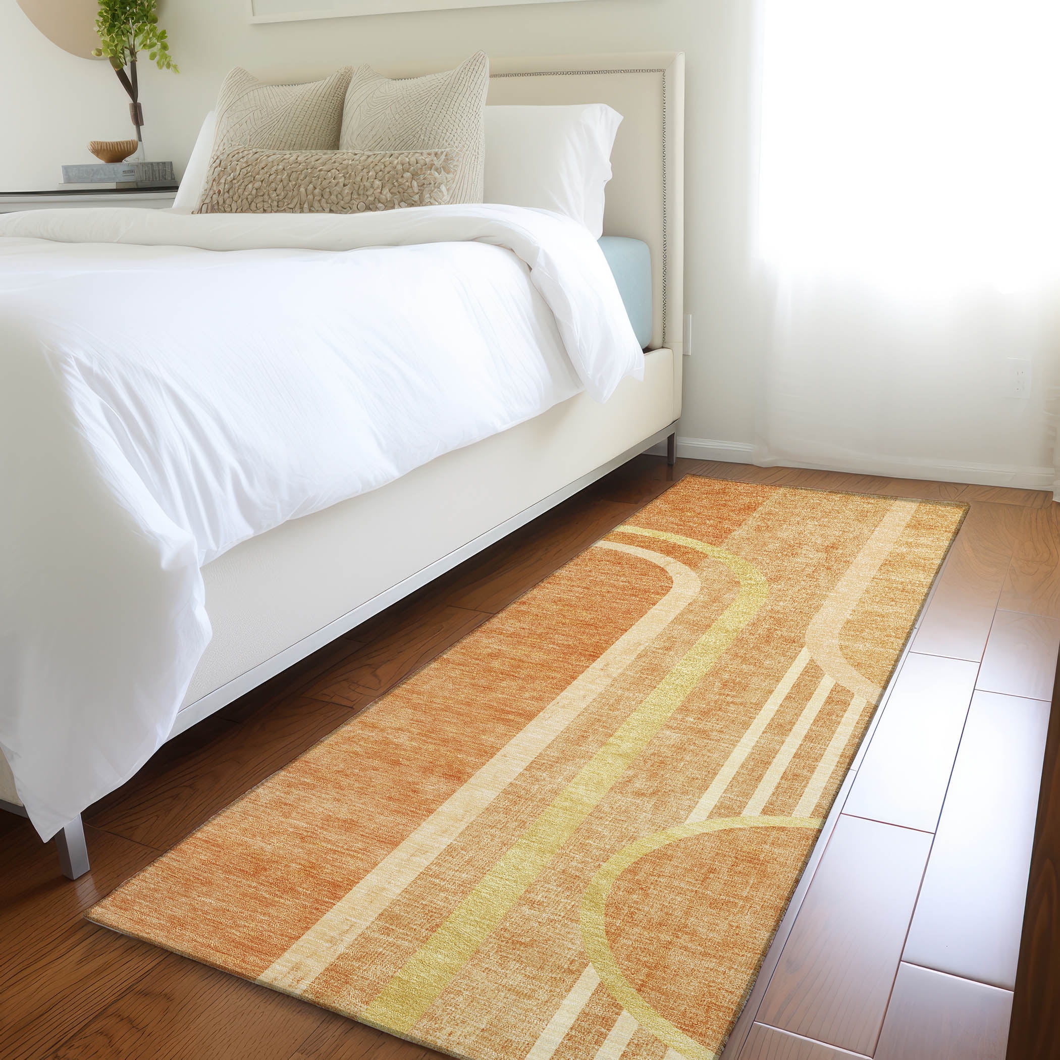 Addison Rugs Chantille Indoor/Outdoor Transitional Art Deco Terracotta ...