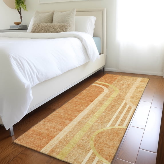 Addison Rugs Chantille Indoor/Outdoor Transitional Art Deco Terracotta Washable Runner Rug, 2'3" x 7'6"
