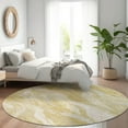 thumbnail image 1 of Addison Rugs Chantille Indoor/Outdoor Transitional Waves Gold Washable Round Rug, 8' x 8', 1 of 6