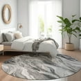 thumbnail image 1 of Addison Rugs Chantille Indoor/Outdoor Transitional Waves Gray Washable Round Rug, 8' x 8', 1 of 6