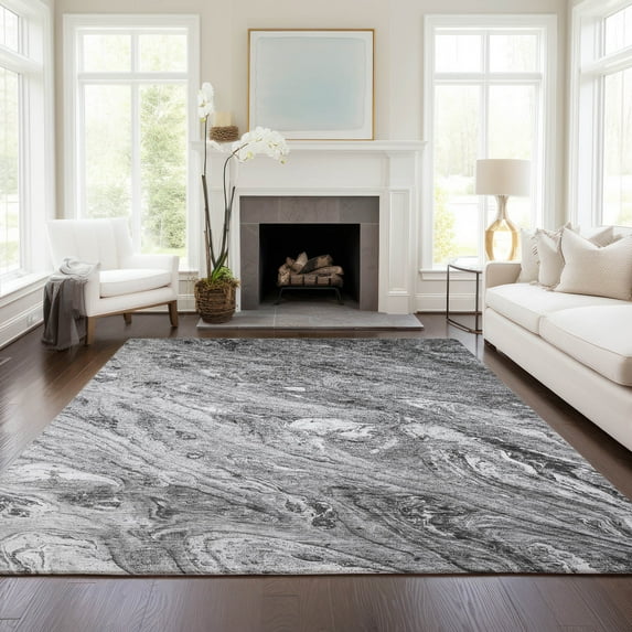 Addison Rugs Chantille Indoor/Outdoor Transitional Abstract Gray Washable Rectangle Rug, 2'6" x 3'10"
