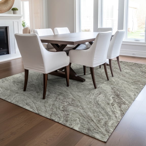 Addison Rugs Chantille Indoor/Outdoor Transitional Abstract Taupe Washable Rectangle Rug, 3' x 5'