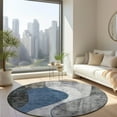 thumbnail image 1 of Addison Rugs Chantille Indoor/Outdoor Transitional Art Deco Blue Washable Round Rug, 8' x 8', 1 of 6