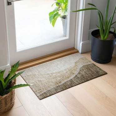 Addison Rugs Chantille Indoor/Outdoor Transitional Abstract Brown Washable Rectangle Rug, 1'8" x 2'6"