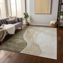 Addison Rugs Chantille Indoor/Outdoor Transitional Abstract Brown Washable Rectangle Rug, 10' x 14'
