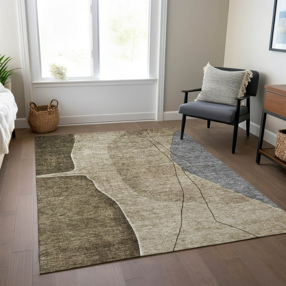 Addison Rugs Chantille Indoor/Outdoor Transitional Modern Brown Washable Rectangle Rug, 10' x 14'