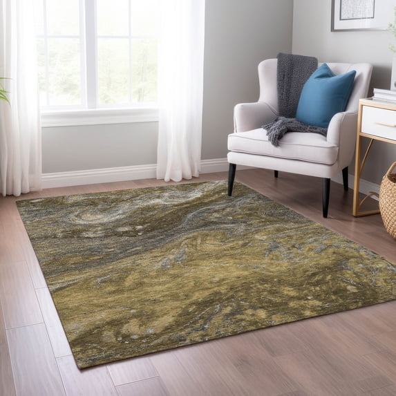 Addison Rugs Chantille Indoor/Outdoor Transitional Abstract Brown Washable Rectangle Rug, 8' x 10'