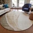 thumbnail image 1 of Addison Rugs Chantille Indoor/Outdoor Transitional Abstract Brown Washable Round Rug, 8' x 8', 1 of 6
