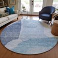 thumbnail image 1 of Addison Rugs Chantille Indoor/Outdoor Transitional Abstract Denim Washable Round Rug, 8' x 8', 1 of 6