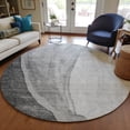 thumbnail image 1 of Addison Rugs Chantille Indoor/Outdoor Transitional Abstract Gray Washable Round Rug, 8' x 8', 1 of 6