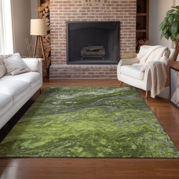 Addison Rugs Chantille Indoor/Outdoor Transitional Abstract Green Washable Rectangle Rug, 3' x 5'