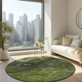 thumbnail image 1 of Addison Rugs Chantille Indoor/Outdoor Transitional Abstract Green Washable Round Rug, 8' x 8', 1 of 6