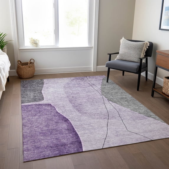 Addison Rugs Chantille Indoor/Outdoor Transitional Modern Purple Washable Rectangle Rug, 2'6" x 3'10"